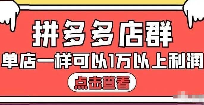 拼多多店群单店一样可以产出1万5以上利润【付费文章】-58轻创项目库