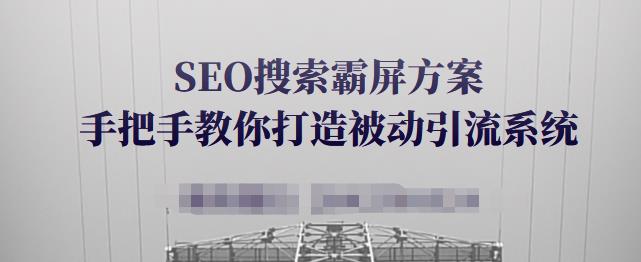 SEO搜索霸屏方案，手把手教你打造被动引流系统【视频课程】-58轻创项目库