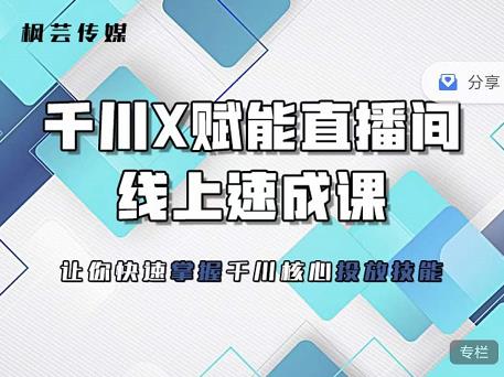 枫芸传媒-线上千川提升课，提升千川认知，提升千川投放效果-58轻创项目库