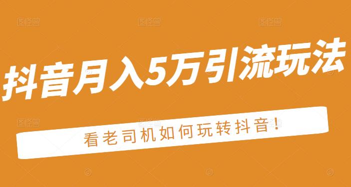 老古董·抖音月入5万引流玩法，看看老司机如何玩转抖音(附赠：抖音另类引流思路)-58轻创项目库