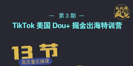 TikTok美国Dou 掘金出海特训营，美国dou 成功投放95%-58轻创项目库