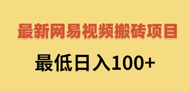 2022网易视频搬砖赚钱，日收益120（视频教程 文档）-58轻创项目库