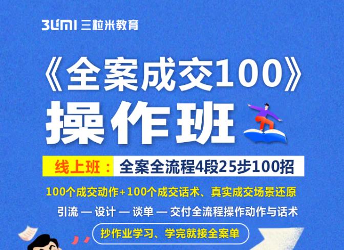 《全案成交100》全案全流程4段25步100招，操作班-58轻创项目库