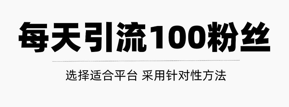 只需要做好这几步，就能让你每天轻松获得100 精准粉丝的方法！【视频教程】-58轻创项目库