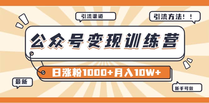 【某公众号变现营第二期】0成本日涨粉1000 让你月赚10W （8月24号更新）-58轻创项目库