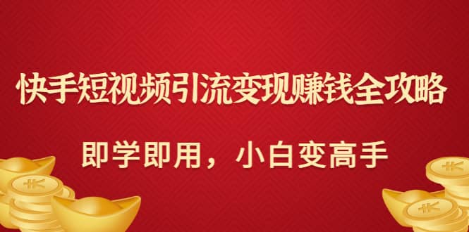 快手短视频引流变现赚钱全攻略：即学即用，小白变高手（价值980元）-58轻创项目库