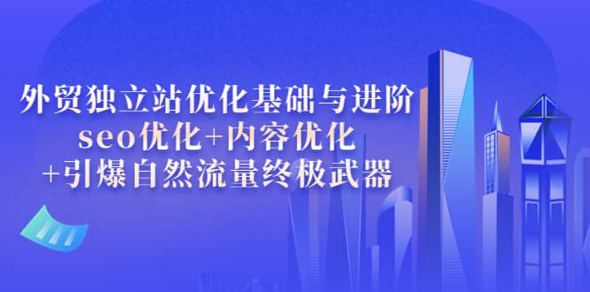 外贸独立站优化基础与进阶，seo优化 内容优化 引爆自然流量终极武器-58轻创项目库