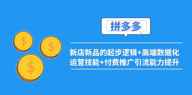 2022拼多多：新店新品的起步逻辑 高端数据化运营技能 付费推广引流能力提升-58轻创项目库