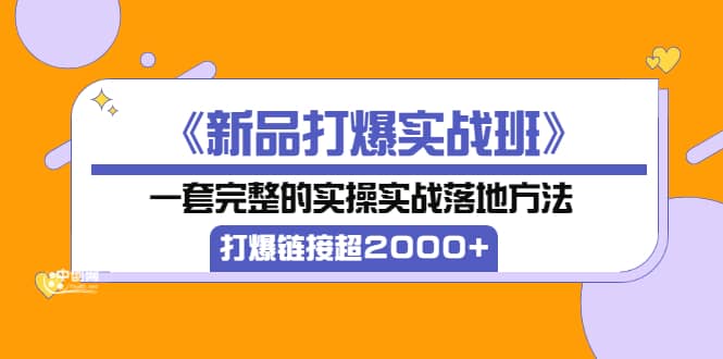 《新品打爆实战班》一套完整的实操实战落地方法，打爆链接超2000 （38节课)-58轻创项目库