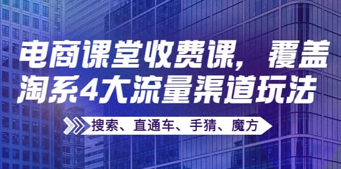 某电商课堂收费课，覆盖淘系4大流量渠道玩法【搜索、直通车、手猜、魔方】-58轻创项目库