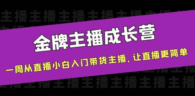 金牌主播成长营，一周从直播小白入门带货主播，让直播更简单-58轻创项目库