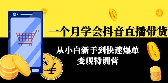 一个月学会抖音直播带货：从小白新手到快速爆单变现特训营(63节课)-58轻创项目库