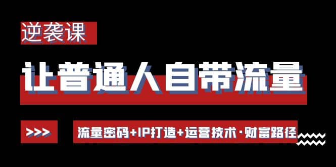 让普通人自带流量的逆袭课：流量密码 IP打造 运营技术·财富路径-58轻创项目库