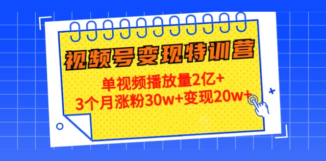 20天视频号变现特训营：单视频播放量2亿-58轻创项目库