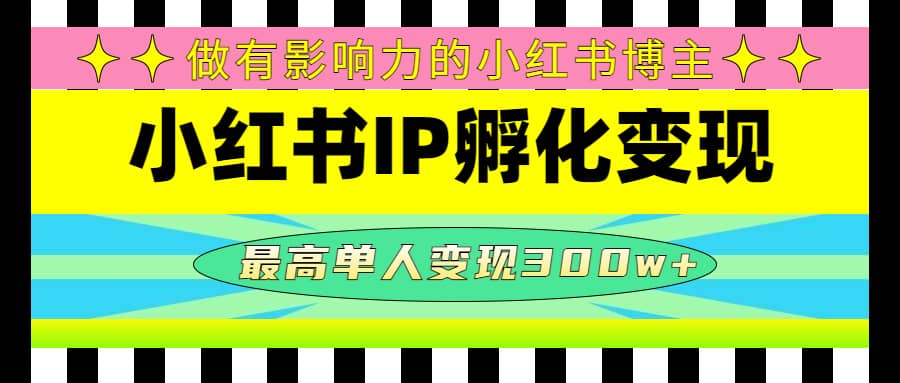 某收费培训-小红书IP孵化变现：做有影响力的小红书博主-58轻创项目库