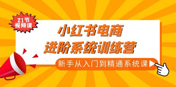 小红书电商进阶系统训练营：新手从入门到精通系统课（21节视频课）-58轻创项目库