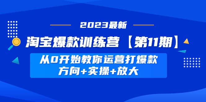 淘宝爆款训练营【第11期】 从0开始教你运营打爆款，方向 实操 放大-58轻创项目库