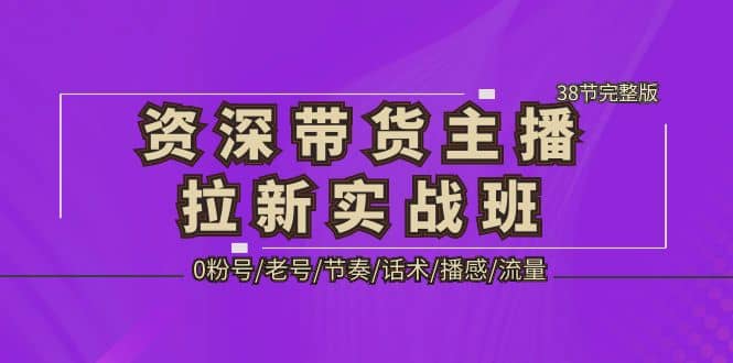 资深·带货主播拉新实战班，0粉号/老号/节奏/话术/播感/流量-38节完整版-58轻创项目库