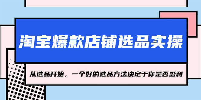 淘宝爆款店铺选品实操，2023从选品开始，一个好的选品方法决定于你是否盈利-58轻创项目库