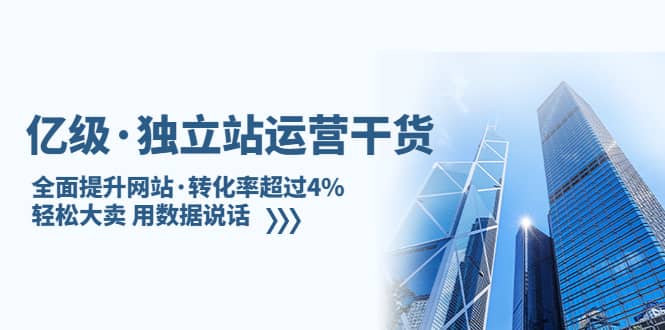 独立站运营干货：全面提升网站·转化率超过4%，轻松大卖 用数据说话-58轻创项目库