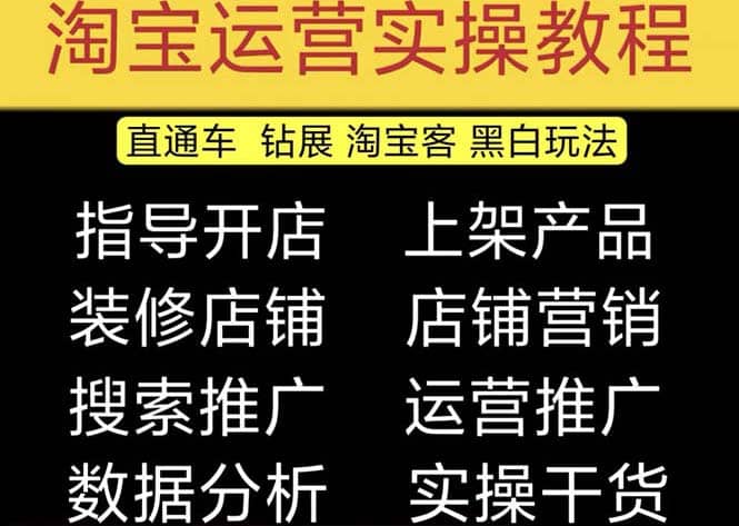 2023淘宝开店教程0基础到高级全套视频网店电商运营培训教学课程（2月更新）-58轻创项目库