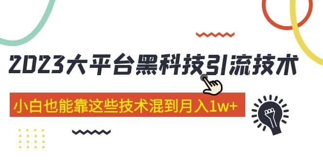 价值4899的2023大平台黑科技引流技术 29节课-58轻创项目库