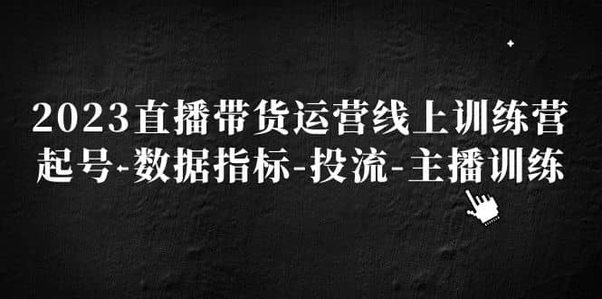 2023直播带货运营线上训练营，起号-数据指标-投流-主播训练-58轻创项目库