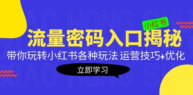 小红书流量密码入口揭秘：带你玩转小红书各种玩法 运营技巧 优化-58轻创项目库