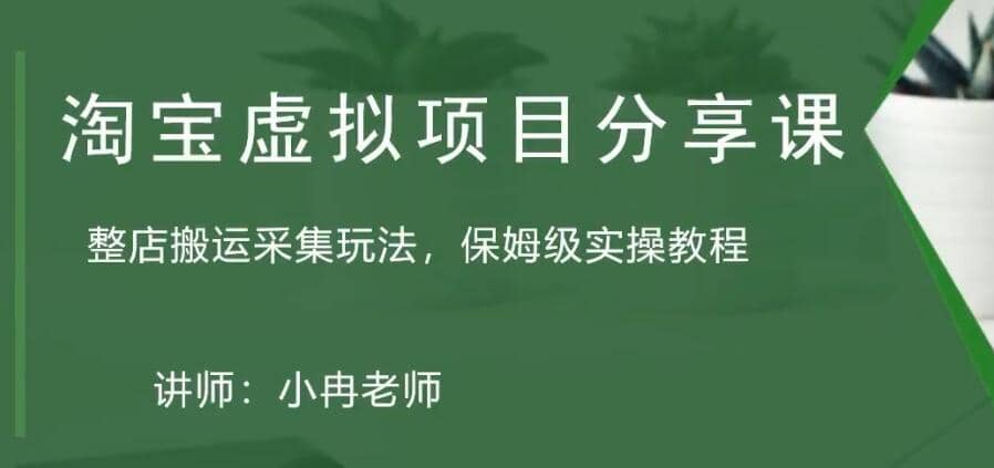 淘宝虚拟整店搬运采集玩法分享课：整店搬运采集玩法，保姆级实操教程-58轻创项目库