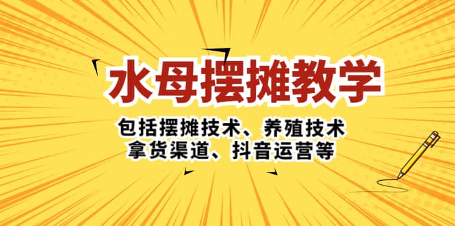 水母·摆摊教学，包括摆摊技术、养殖技术、拿货渠道、抖音运营等-58轻创项目库