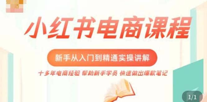 小红书电商新手入门到精通实操课，从入门到精通做爆款笔记，开店运营-58轻创项目库