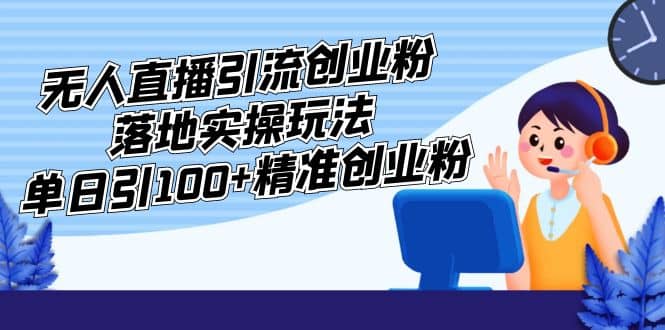 外面收费3980的无人直播引流创业粉落地实操玩法，单日引100 精准创业粉-58轻创项目库