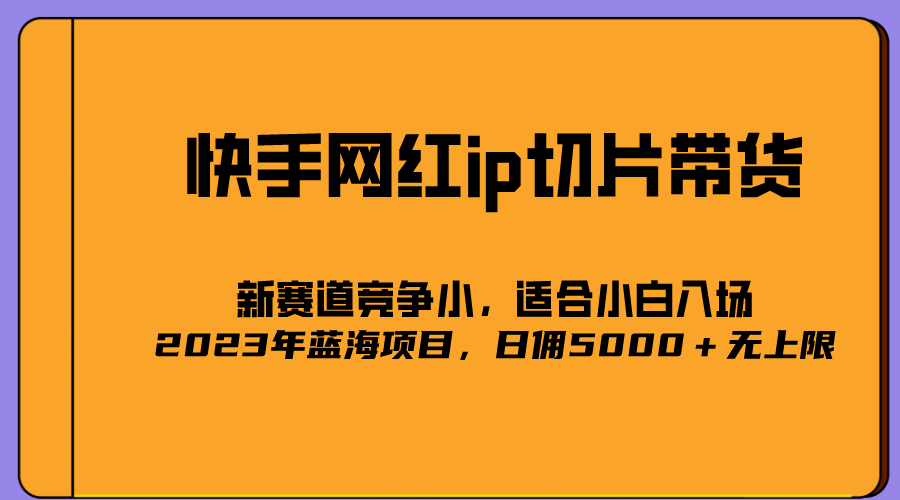 2023爆火的快手网红IP切片，号称日佣5000＋的蓝海项目，二驴的独家授权-58轻创项目库