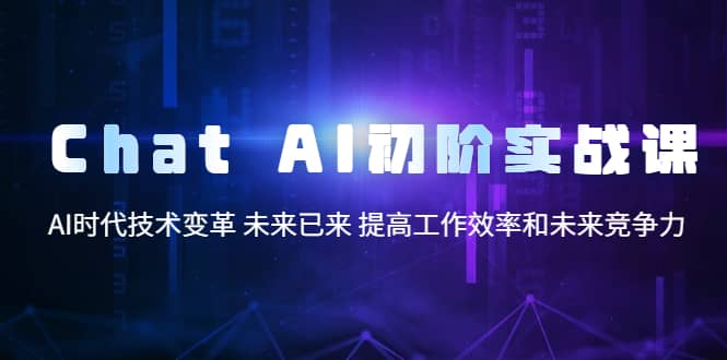 Chat AI初阶实战课，AI时代技术变革 未来已来 提高工作效率和未来竞争力-58轻创项目库