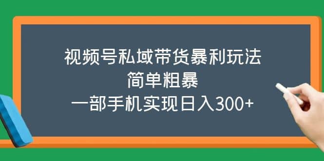 视频号私域带货暴利玩法，简单粗暴-58轻创项目库