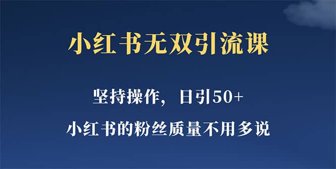 小红书无双课一天引50 女粉，不用做视频发视频，小白也很容易上手拿到结果-58轻创项目库