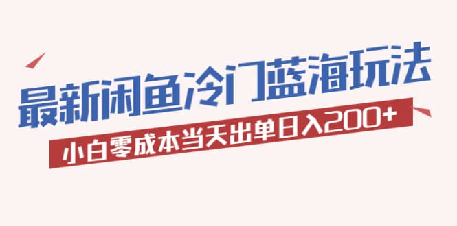 2023最新闲鱼冷门蓝海玩法，小白零成本当天出单日入200-58轻创项目库