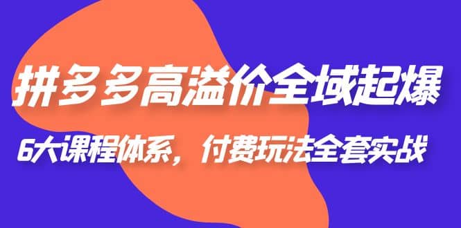 拼多多-高溢价 全域 起爆，6大课程体系，付费玩法全套实战-58轻创项目库