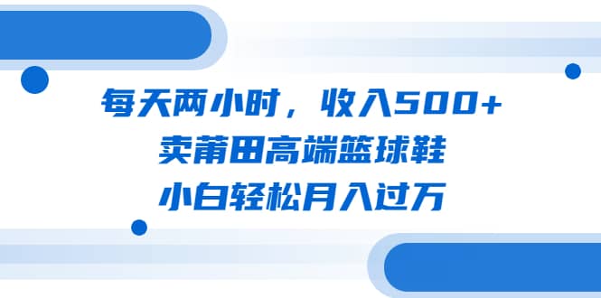 每天两小时，收入500 ，卖莆田高端篮球鞋，小白轻松月入过万（教程 素材）-58轻创项目库