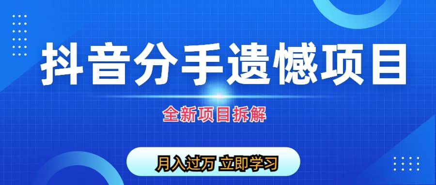 自媒体抖音分手遗憾项目私域项目拆解-58轻创项目库