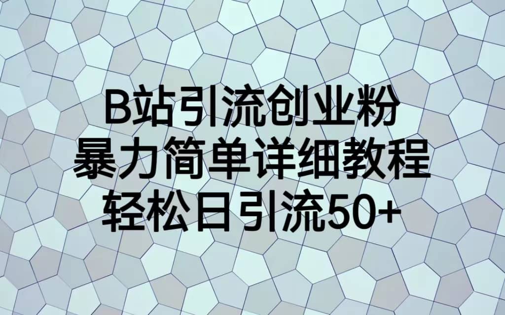 B站引流创业粉，暴力简单详细教程，轻松日引流50-58轻创项目库