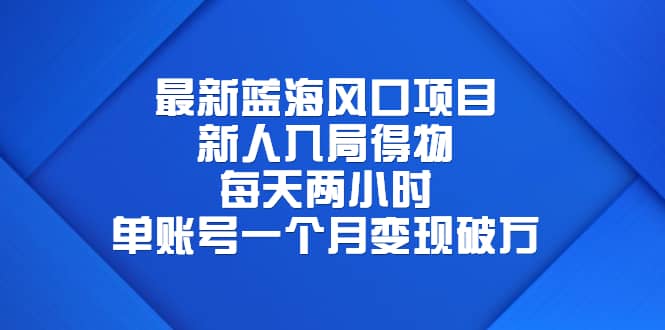 最新蓝海风口项目，新人入局得物，每天两小时，单账号一个月变现破万-58轻创项目库