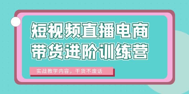 短视频直播电商带货进阶训练营：实战教学内容，干货不废话-58轻创项目库