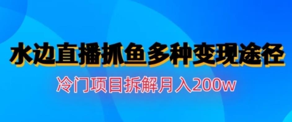 水边直播抓鱼，多种变现途径冷门项目，月入200w拆解【揭秘】-58轻创项目库