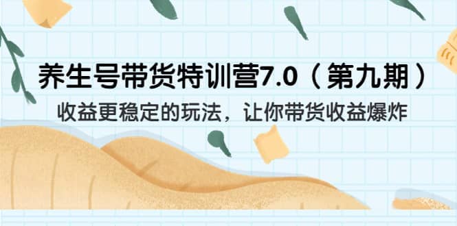 养生号带货特训营7.0（第九期）收益更稳定的玩法 让你带货收益爆炸（11节）-58轻创项目库