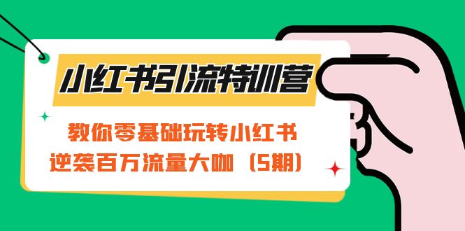 小红书引流特训营-第5期：教你零基础玩转小红书，逆袭百万流量大咖-58轻创项目库