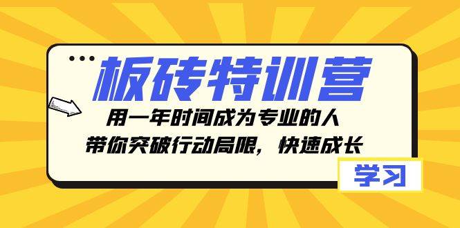 板砖特训营，用一年时间成为专业的人，带你突破行动局限，快速成长-58轻创项目库