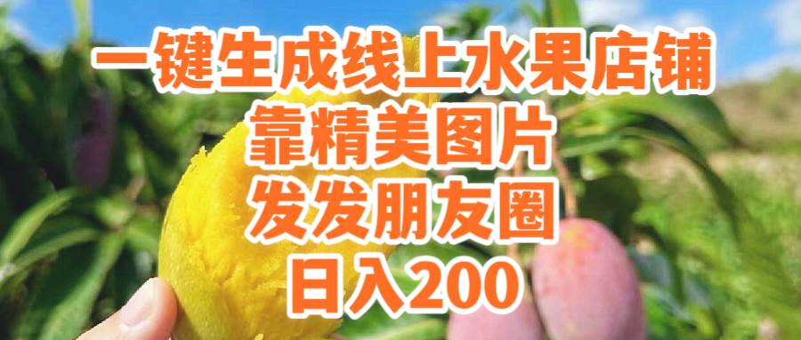 一键生成线上水果店，靠精美图片发发朋友圈，也能日入200-58轻创项目库