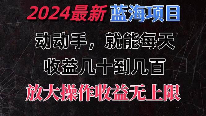 有手就行的2024全新蓝海项目，每天1小时收益几十到几百，可放大操作收…-58轻创项目库