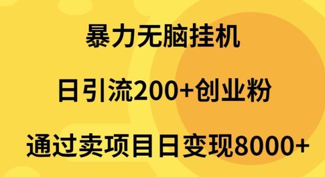 暴力无脑挂机日引流200+创业粉通过卖项目日变现2000+-58轻创项目库